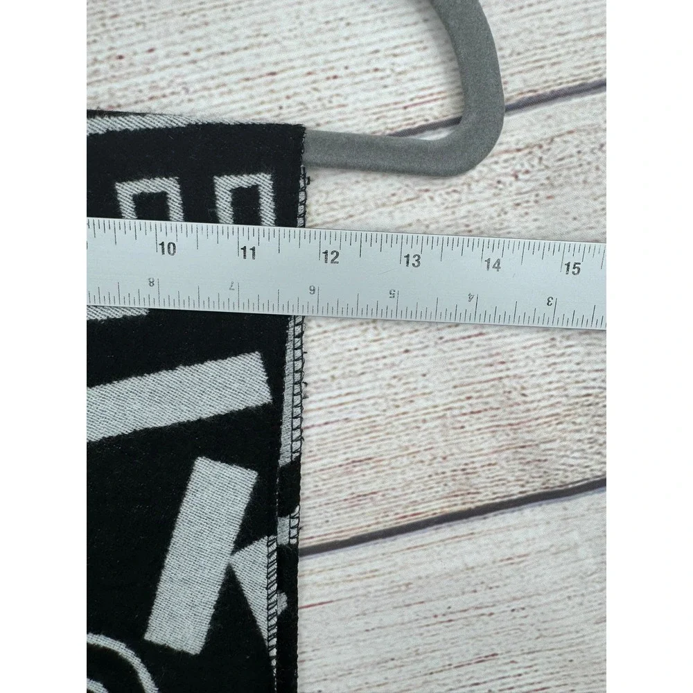 Karl Lagerfeld Scarf Womens OS Black Silver Logo Eiffel Tower Rhinestone